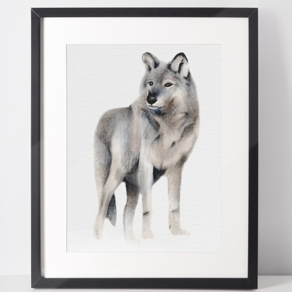 Wall Art Watercolor Wolf Poster Print Unframed - Picture 2 of 6